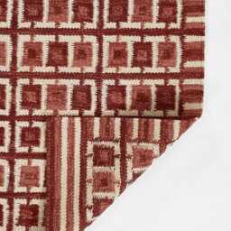 Handwoven Wool Kilim Runner Rug, Scandinavian Geometric Boho Decor - thumbnail 4