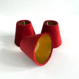 New Made To Order Candle Clip Lamp Shade For Wall & Chandelier Purchase Available in Multi Colour Lining Red. 15cm H - thumbnail 2