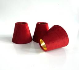 New Made To Order Candle Clip Lamp Shade For Wall & Chandelier Purchase Available in Multi Colour Lining Red. 15cm H - thumbnail 1