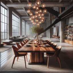 Conference Table/Solid Wood Office Real Dining Walnut - thumbnail 3