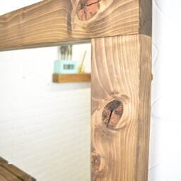 Wood Mirror - 10cm X 5cm Main Image Jacobean Smooth Design Chunky Driftwood Style Chic Dark - thumbnail 3