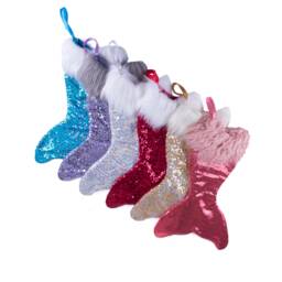 Long Fur Mermaid Tail Stocking, Christmas Sequin, Fur, I Believe in Mermaids - thumbnail 1