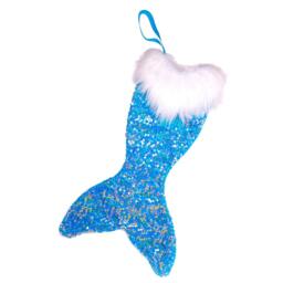 Long Fur Mermaid Tail Stocking, Christmas Sequin, Fur, I Believe in Mermaids - thumbnail 3