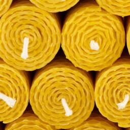 20 Beeswax Candles Made By Hand Rolled Golden Yellow 100% Natural Candle -Height 10 cm -Diameter Approx. 3 -Burning Time 5H Per - thumbnail 2