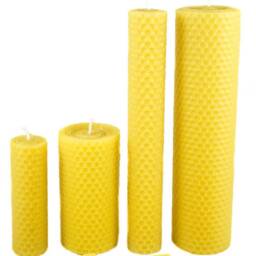 20 Beeswax Candles Made By Hand Rolled Golden Yellow 100% Natural Candle -Height 10 cm -Diameter Approx. 3 -Burning Time 5H Per - thumbnail 4