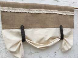 Burlap Curtains Kitchen Ruffle Valance Faux Leather Tie Up Country Curtain Rustic Farmhouse Window Treatments Primitive Jute Custom Valances