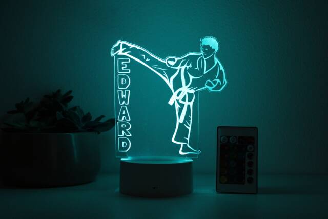 Karate, Night Light, Personalized Lights Kids, Lights, Bedroom Kids Decor, For Boys Nl-11 - image 1
