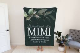 Christmas Gift For Mom, Grandma & Mom Present, My Favorite People From Kids Wife, Grandparent Blanket - thumbnail 1