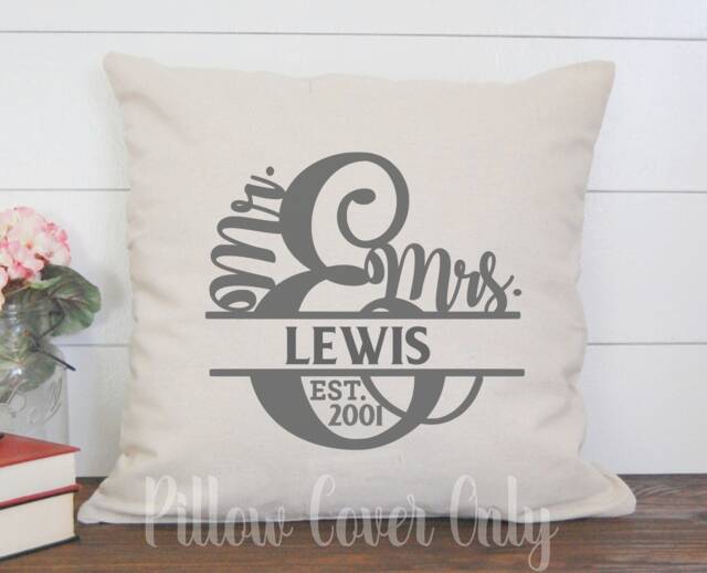 Couple Gift, Wedding Anniversary, Valentine, Personalized Pillow, Name Family Custom Engagement, Valentine - image 1