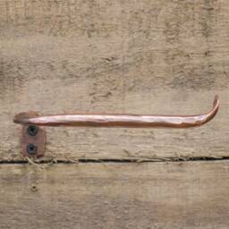 Solid Copper Hand Forged Toilet Paper Holder Hammered Rustic Cabin Farmhouse Style Steampunk - thumbnail 2