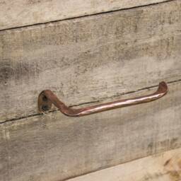 Solid Copper Hand Forged Toilet Paper Holder Hammered Rustic Cabin Farmhouse Style Steampunk - thumbnail 4