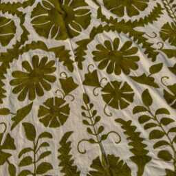 Traditional Cotton Suzani Quilt - Hand-stitched Embroidery, Vibrant Folk Textile, Decorative Boho Bedding - thumbnail 3