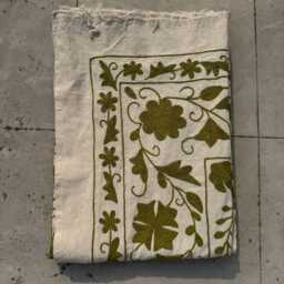 Traditional Cotton Suzani Quilt - Hand-stitched Embroidery, Vibrant Folk Textile, Decorative Boho Bedding - thumbnail 4