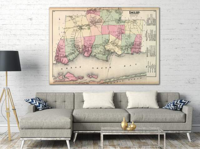 Antique Islip, Long Island Map Print New York Vintage Wall Art - image 1
