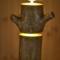 Wooden Floor Lamp Is Made Of Natural Log, Large Standing Lamp, Rustic Lighting, Living Room 60 Inch Wood Log - thumbnail 3
