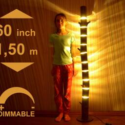 Wooden Floor Lamp Is Made Of Natural Log, Large Standing Lamp, Rustic Lighting, Living Room 60 Inch Wood Log - thumbnail 2