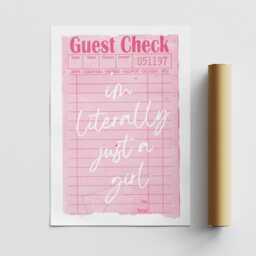 Literally Just A Girl - 04 Trendy Coquette Aesthetic Print, Feminine Pastel Decor, Preppy Home Soft Girl, Funny Girly Quote Wall Art - thumbnail 3