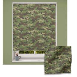 Green Camouflage Roller Blind, Children's Blackout Boy's Roller Blind, Made To Measure - thumbnail 1