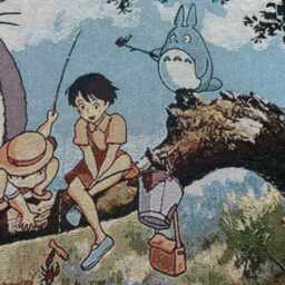 My Neighbor Totoro Woven Tapestry - Anime Forest Spirit Throw, 100% Cotton Wall Art - thumbnail 3