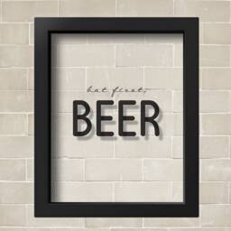 Transparent But First Beer Poster Sign Wall Art Gift For Him Print Kitchen Decor Bar Lover - thumbnail 2
