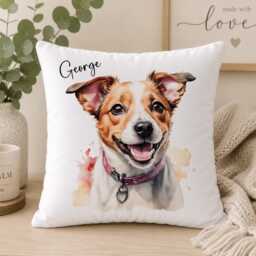 Jack Russell Terrier Personalised Cushion Cover Pillow Case Custom Gift - Pet Gift For Dog Lover Portrait
