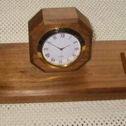 Solid Walnut Executive Desk Clock W/Penset - No27 - thumbnail 2