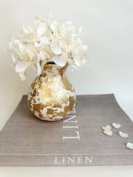 Gold Leaf Ceramic Bulb Vase - Contemporary Home Decor