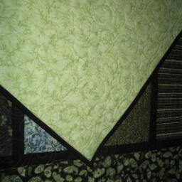 Modern Throw Quilt in Blacks & Greens - thumbnail 4