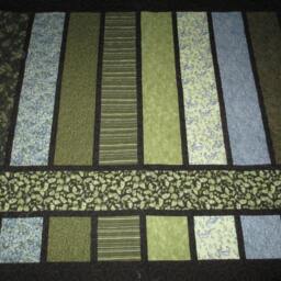 Modern Throw Quilt in Blacks & Greens - thumbnail 3