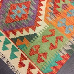 Classic Kilim Rug, Handmade Artisan Afghan Turkish Persian Qashqai Navajo Bohemian Natural Wool Flatweave Multicolour Rug 151x98 cm - thumbnail 2