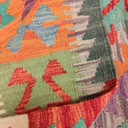 Classic Kilim Rug, Handmade Artisan Afghan Turkish Persian Qashqai Navajo Bohemian Natural Wool Flatweave Multicolour Rug 151x98 cm - thumbnail 3