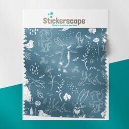 Blue Sketch Hares Roller Blind, Nursery Roller Blind, Guess How Much I Love You, Made To Measure, Blackout Blind - thumbnail 2