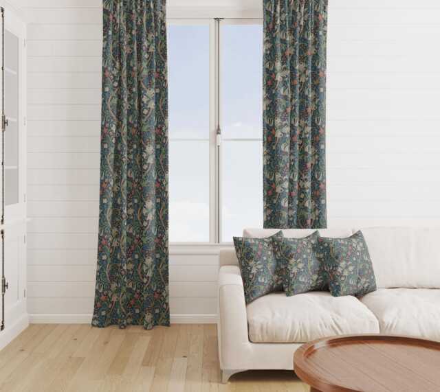 Custom Made William Morris Golden Jewel Cornsilk Blackout/Lining Curtains Pinch /Triple/Double Pleat - image 1