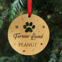 Pet Remembrance Gift, Dog Memorial, Cat Loss Sympathy Gift Personalised Christmas Bauble, Forever Loved - thumbnail 2
