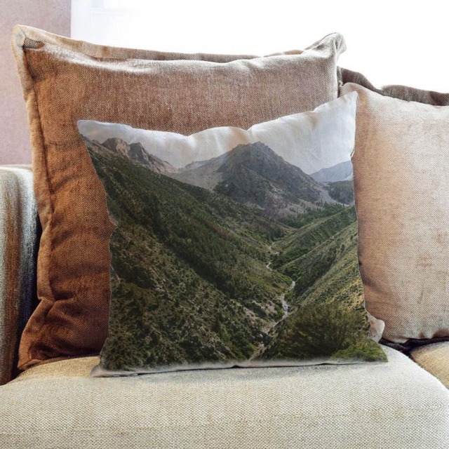 Mountain Quarry Water Photography - Decorative Pillow Throw Cushion Fabric , Case Cover Or With Filling