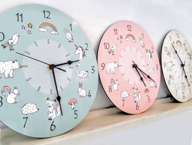 Kids Wall Clock, Nursery Childrens Silent Decor - image 1