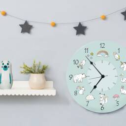 Kids Wall Clock, Nursery Childrens Silent Decor - thumbnail 2