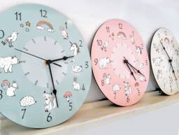 Kids Wall Clock, Nursery Childrens Silent Decor - thumbnail 1