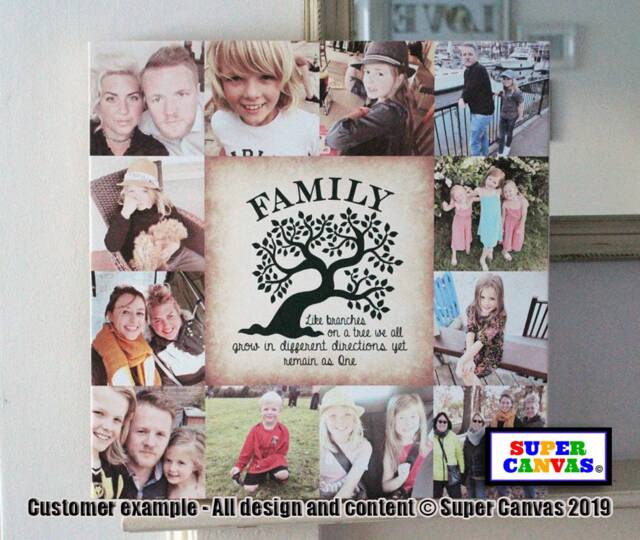 Family Quote Personalised Picture Photo Collage Wall Art Framed Canvas Print Mum Dad Friend Grandparent Wife Husband Birthday Gift - image 1