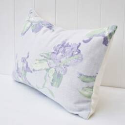 Laura Ashley Floral Cushion Handmade Violetta Silver White Pillow - thumbnail 2