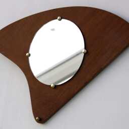 Mid Century Style Mirror - New 45cm Wooden Wall Plaque Atomic Era Design Off The Clocks - thumbnail 2