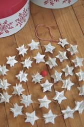 Holiday Decor, Scandinavian Christmas, Gift For Her, Christmas Star Garland, Mantle Garland - thumbnail 1