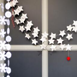 Holiday Decor, Scandinavian Christmas, Gift For Her, Christmas Star Garland, Mantle Garland - thumbnail 3