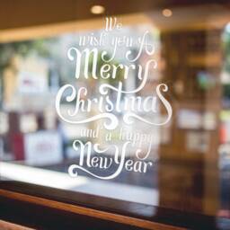 We Wish You A Merry Christmas Window Sticker Xmas Shop Home Decoration Decal - thumbnail 3