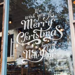 We Wish You A Merry Christmas Window Sticker Xmas Shop Home Decoration Decal - thumbnail 2