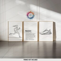 Minimalist Runner Poster Set - 3 Prints - Line Drawing Wall Art Definition Artwork Run Room Decor Jogging Marathon Gifts Girl - thumbnail 2