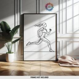 Minimalist Runner Poster Set - 3 Prints - Line Drawing Wall Art Definition Artwork Run Room Decor Jogging Marathon Gifts Girl - thumbnail 3