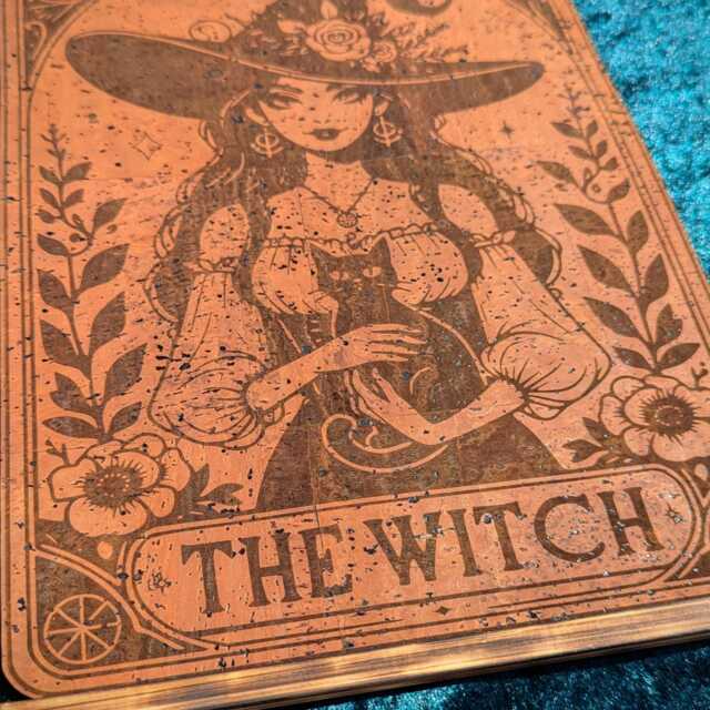 The Witch Tarot Card Wall Art Engraved Eco Friendly Cork Leather - image 1