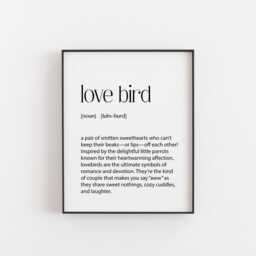 Love Bird Definition Print - Romantic Wall Art - Couple Gift Poster Anniversary Decor Wedding Idea Valentine's Typography - thumbnail 2