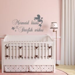 Mermaid Kisses Starfish Wishes Vinyl Wall Decal - Girls Nursery Decor P119 - thumbnail 2